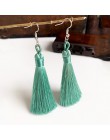 Ręcznie robiony pompon kolczyki 2019 modny czeski pomarańczowy 25 kolorów długie Dangles kolczyki vintage z chwostem dla kobiet 