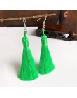 Ręcznie robiony pompon kolczyki 2019 modny czeski pomarańczowy 25 kolorów długie Dangles kolczyki vintage z chwostem dla kobiet 