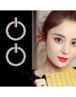 Darmowa wysyłka moda 925 Sterling srebrny kryształowy dżet geometryczny okrągły wkręt kolczyki dla kobiet piękna biżuteria