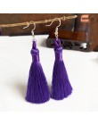 Ręcznie robiony pompon kolczyki 2019 modny czeski pomarańczowy 25 kolorów długie Dangles kolczyki vintage z chwostem dla kobiet 