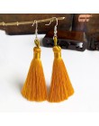 Ręcznie robiony pompon kolczyki 2019 modny czeski pomarańczowy 25 kolorów długie Dangles kolczyki vintage z chwostem dla kobiet 