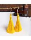 Ręcznie robiony pompon kolczyki 2019 modny czeski pomarańczowy 25 kolorów długie Dangles kolczyki vintage z chwostem dla kobiet 