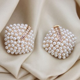 Nowa biżuteria kryształ Rhinestone perła kolczyk na wtyk kolczyki dla kobiet w stylu Vintage kolczyki prezenty dla kobiet Lady d