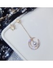 Crystal Vintage Star kobiety Dangle kolczyki asymetryczna gwiazda dziewczyna z długimi kolczykami dla kobiet kolczyki wiszące ko