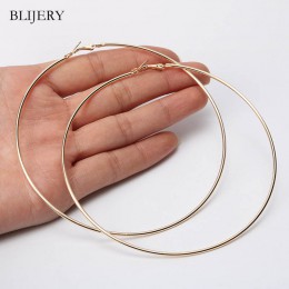 BLIJERY Fashion 110mm Super bardzo duże kolczyki koła przesadzone gładkie duże okrągłe kolczyki dla kobiet biżuteria punkowa Bou