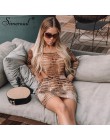 Simenual seksowny gorący nadruk węża pasujący zestaw damski Off Shoulder Fashion 2019 dwuczęściowe stroje z długim rękawem body 
