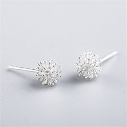 Najnowszy 925 Sterling Silver biżuteria damska moda Tiny 7mm X 7mm dmuchawiec kolczyki ze sztyftem na prezent dla dziewczyn Kid 