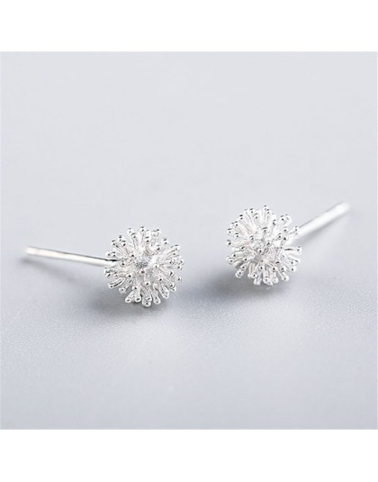 Najnowszy 925 Sterling Silver biżuteria damska moda Tiny 7mm X 7mm dmuchawiec kolczyki ze sztyftem na prezent dla dziewczyn Kid 