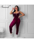 Simenual aksamitna Sexy V Neck kobiety pasujący zestaw moda 2019 bez rękawów Athleisure dwuczęściowe stroje gorące body i spodni