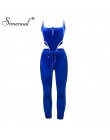 Simenual aksamitna Sexy V Neck kobiety pasujący zestaw moda 2019 bez rękawów Athleisure dwuczęściowe stroje gorące body i spodni