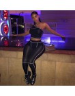 Simenual sportowy moda odzież sportowa czarny Fitness dresy jedno ramię 2 sztuka zestaw kobiety treningu krótki top i legginsy z
