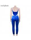 Simenual aksamitna Sexy V Neck kobiety pasujący zestaw moda 2019 bez rękawów Athleisure dwuczęściowe stroje gorące body i spodni