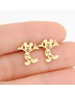 FENGLI Mickey kolczyki ze złotym sztyftem Cute Animal Mouse kolczyk Cartoon dzieci Lady biżuteria akcesoria ze stali nierdzewnej