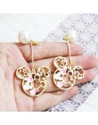 FENGLI Mickey kolczyki ze złotym sztyftem Cute Animal Mouse kolczyk Cartoon dzieci Lady biżuteria akcesoria ze stali nierdzewnej