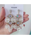 MENGJIQIAO nowy koreański błyszczące serce kryształowe kolczyki dla kobiet moda obudowa Rhinestone Boucle D'oreille Party Jewele