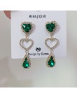 MENGJIQIAO nowy koreański błyszczące serce kryształowe kolczyki dla kobiet moda obudowa Rhinestone Boucle D'oreille Party Jewele