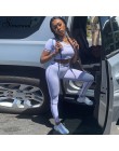 Simenual sportowy moda odzież sportowa czarny Fitness dresy jedno ramię 2 sztuka zestaw kobiety treningu krótki top i legginsy z