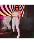 Simenual sportowy moda odzież sportowa czarny Fitness dresy jedno ramię 2 sztuka zestaw kobiety treningu krótki top i legginsy z