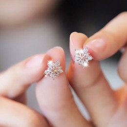 Stadnina kolczyk nowy gorący bubel modny super błyszczący cyrkon Ice Flower 925 srebro kolczyki dla kobiet hurtownia biżuterii