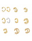 Punk złoty Metal Ear Cuff klips do chrząstki ucha dla kobiet nie przebili C kształt geometryczny mały Earcuff Ear Wrap Earcuff k