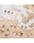 Złote kolczyki w stylu bohemy luksusowe duże okrągłe kolczyki kryształowe akrylowe handmade kobiety geometryczne frędzle modna b