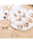 Złote kolczyki w stylu bohemy luksusowe duże okrągłe kolczyki kryształowe akrylowe handmade kobiety geometryczne frędzle modna b