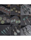 Vintage Bronze geometryczne damskie kolczyki biżuteria 2019 długie metalowe frędzel afrykańskie kolczyki dla kobiet duży okrągły