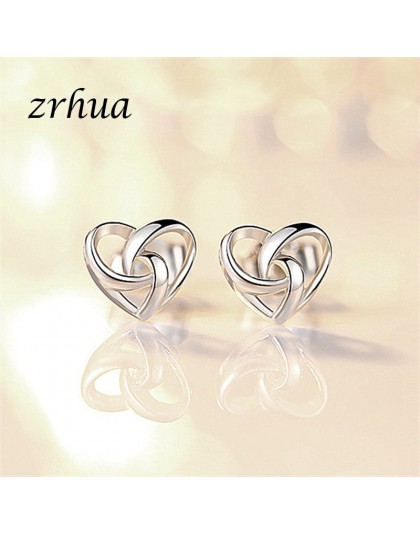 ZRHUA 925 Sterling Silver Star proste kolczyki dla dziewczyn kobiet prezent spersonalizowane Hollow serce słodki wesele biżuteri
