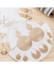 Złote kolczyki w stylu bohemy luksusowe duże okrągłe kolczyki kryształowe akrylowe handmade kobiety geometryczne frędzle modna b