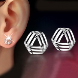 925 Sterling Triangle Twisted stadniny kolczyki biżuteria dla kobiet brincos S-E147