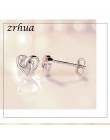 ZRHUA 925 Sterling Silver Star proste kolczyki dla dziewczyn kobiet prezent spersonalizowane Hollow serce słodki wesele biżuteri