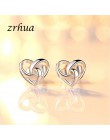 ZRHUA 925 Sterling Silver Star proste kolczyki dla dziewczyn kobiet prezent spersonalizowane Hollow serce słodki wesele biżuteri