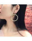 New Arrival metalowa hiperbola okrągłe kobiety Dangle kolczyki moda kobieta koreański proste kolczyki biżuteria koło