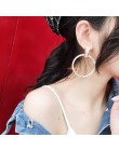 New Arrival metalowa hiperbola okrągłe kobiety Dangle kolczyki moda kobieta koreański proste kolczyki biżuteria koło