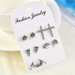 Vintage geometryczny zestaw kolczyków dla kobiet dziewczyn 2019 moda crustal muszla kwiatowa małe kolczyki Boucle d'oreille Femm