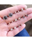Vintage geometryczny zestaw kolczyków dla kobiet dziewczyn 2019 moda crustal muszla kwiatowa małe kolczyki Boucle d'oreille Femm