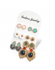 Vintage geometryczny zestaw kolczyków dla kobiet dziewczyn 2019 moda crustal muszla kwiatowa małe kolczyki Boucle d'oreille Femm