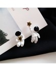 Asymetryczne pentagram zakontraktowane kolczyki moda damska kolczyki przestrzeń astronauci małe kolczyki sztyfty moda kobieta ko