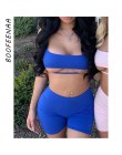 BOOFEENAA Sexy krótki dwuczęściowy zestaw krótkie bluzki i spodenki dla motocyklisty szary czarny Bodycon pasujące zestawy letni