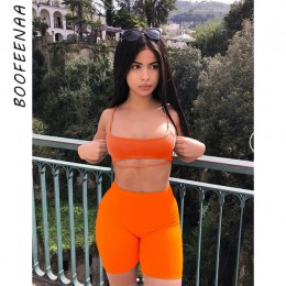 BOOFEENAA Sexy krótki dwuczęściowy zestaw krótkie bluzki i spodenki dla motocyklisty szary czarny Bodycon pasujące zestawy letni
