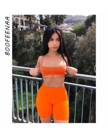 BOOFEENAA Sexy krótki dwuczęściowy zestaw krótkie bluzki i spodenki dla motocyklisty szary czarny Bodycon pasujące zestawy letni