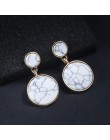 LATS New Fashion okrągły dynda koreański spadek kolczyki dla kobiet geometryczne okrągłe złote serce kolczyk 2019 Trend biżuteri