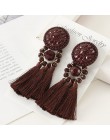 Długie wypadania dynda frędzle kolczyki w stylu Vintage kobiety Tassel kolczyki 9 kolorów Boho oświadczenie marka biżuteria kobi