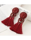 Długie wypadania dynda frędzle kolczyki w stylu Vintage kobiety Tassel kolczyki 9 kolorów Boho oświadczenie marka biżuteria kobi