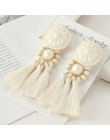 Długie wypadania dynda frędzle kolczyki w stylu Vintage kobiety Tassel kolczyki 9 kolorów Boho oświadczenie marka biżuteria kobi