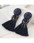 Długie wypadania dynda frędzle kolczyki w stylu Vintage kobiety Tassel kolczyki 9 kolorów Boho oświadczenie marka biżuteria kobi