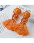 Długie wypadania dynda frędzle kolczyki w stylu Vintage kobiety Tassel kolczyki 9 kolorów Boho oświadczenie marka biżuteria kobi