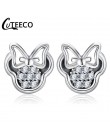 CUTEECO 2019 luksusowa cyrkonia Mickey Minnie stadniny kolczyki Crystal Fit marka kolczyki dla kobiet dzieci dziewczyny modna bi