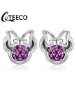 CUTEECO 2019 luksusowa cyrkonia Mickey Minnie stadniny kolczyki Crystal Fit marka kolczyki dla kobiet dzieci dziewczyny modna bi