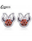 CUTEECO 2019 luksusowa cyrkonia Mickey Minnie stadniny kolczyki Crystal Fit marka kolczyki dla kobiet dzieci dziewczyny modna bi